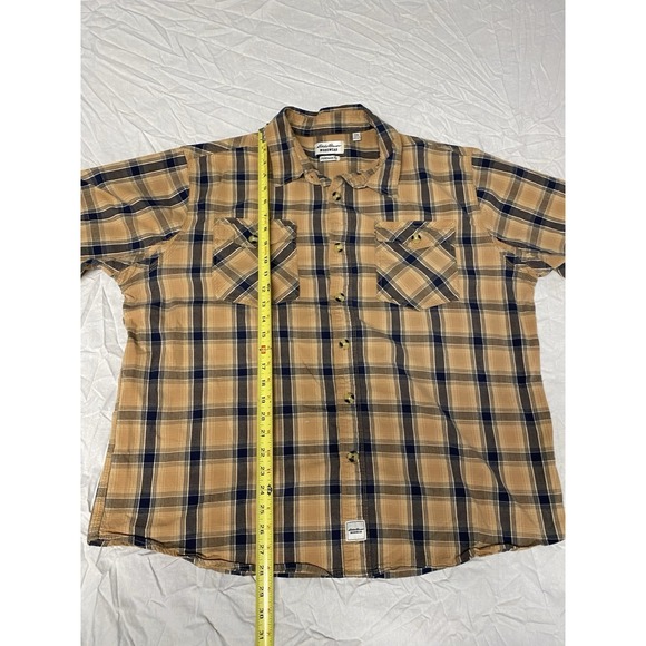 Eddie Bauer Workwear Foreman Fit 2XL Plaid Short Sleeve Shirt - Picture 7 of 9